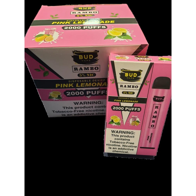 Bud Vape RAMBO Pink Lemonade 2000 puffs [CLEARANCE]