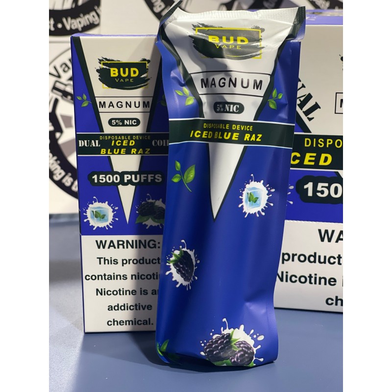 Bud Vape Magnum [Dual Coil] - 1500 Puffs - Blue Raz ice [CLEARANCE]